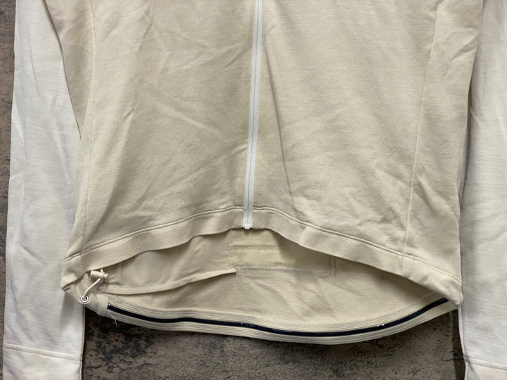 JY602 ラファ Rapha BREVET LONG SLEEVE JERSEY 長袖 サイクルジャージ 白 L 裏起毛 ※スレ