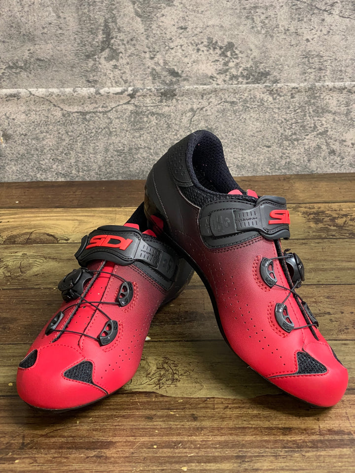 KL849 シディ SIDI GENIUS 10 ビンディングシューズ 赤 黒 3穴 EU38