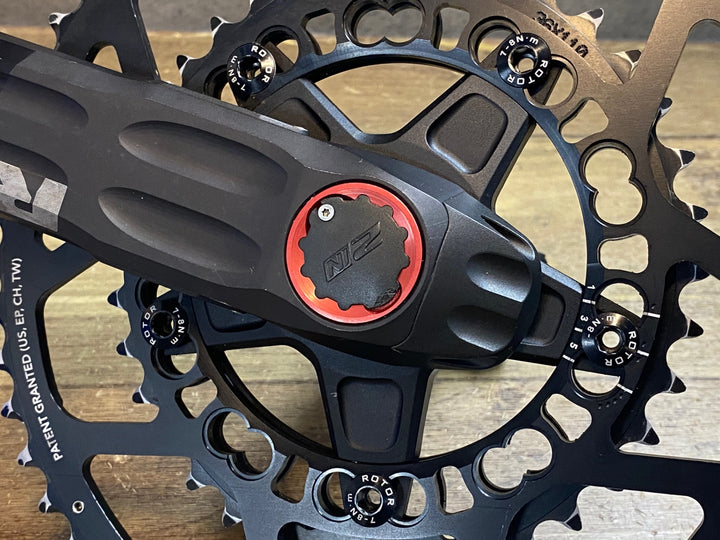 JN317 ローター ROTOR 2 IN POWER Q-RINGS パワーメーター クランクセット 170mm 52/36T 11S Φ30 ※カバー切れ,操作不良のためジャンク