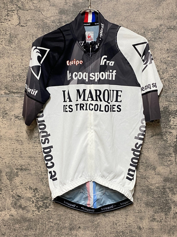 JP519 ルコックスポルティフ le coq sportif 半袖 サイクルジャージ L 白灰 ※ほつれあり