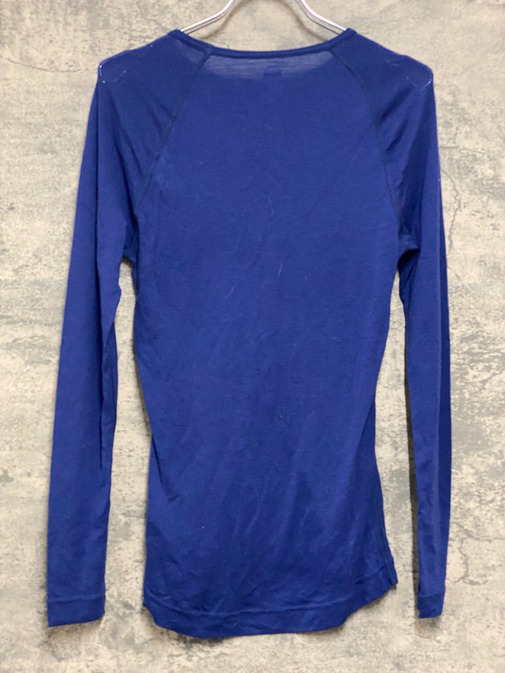 JG334 ラファ Rapha MERINO BASE LAYER - LONG SLEEVE 長袖 べースレイヤー 紺 XS ※動物の毛