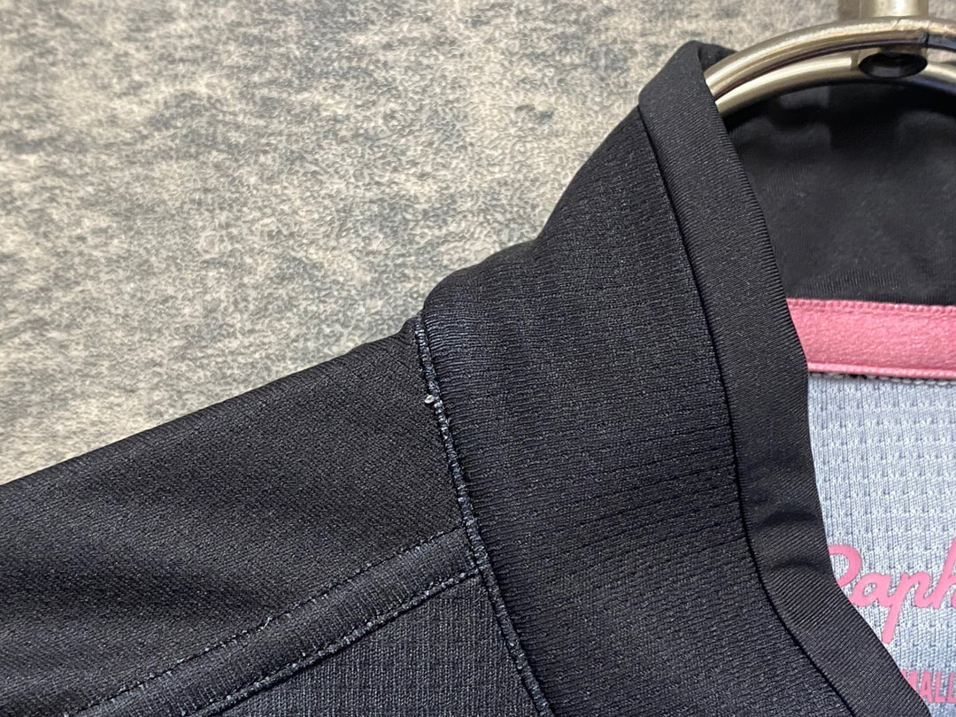 KM206 ラファ Rapha PRO TEAM TRAINING JERSEY 半袖 サイクルジャージ 黒グレーピンク S ※ほつれあり