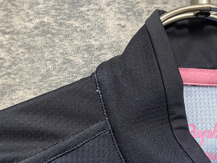 KM206 ラファ Rapha PRO TEAM TRAINING JERSEY 半袖 サイクルジャージ 黒グレーピンク S ※ほつれあり