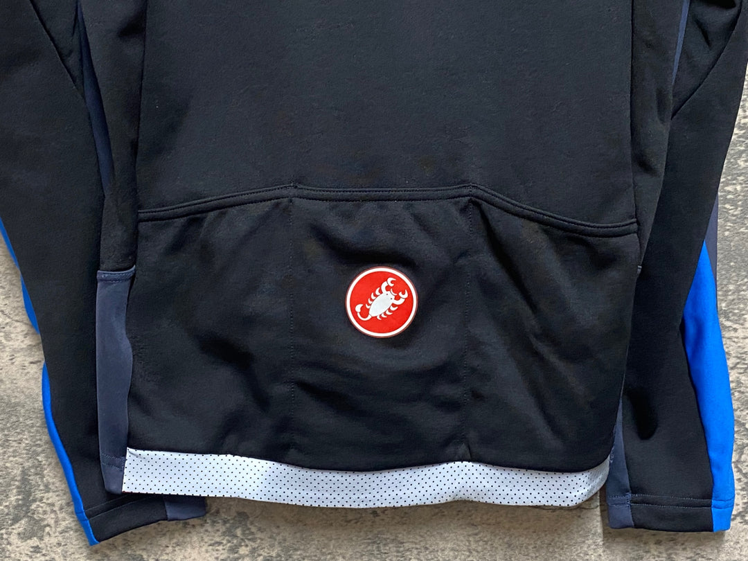 JP438 カステリ CASTELLI 長袖 サイクルジャケット ネイビー M 裏起毛