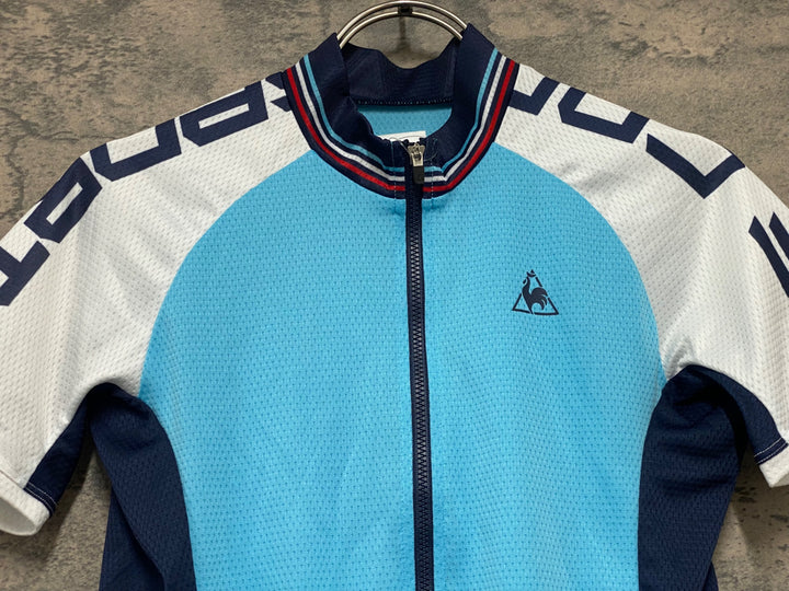 KE840 ルコックスポルティフ le coq sportif 半袖 サイクルジャージ 水色 紺 M