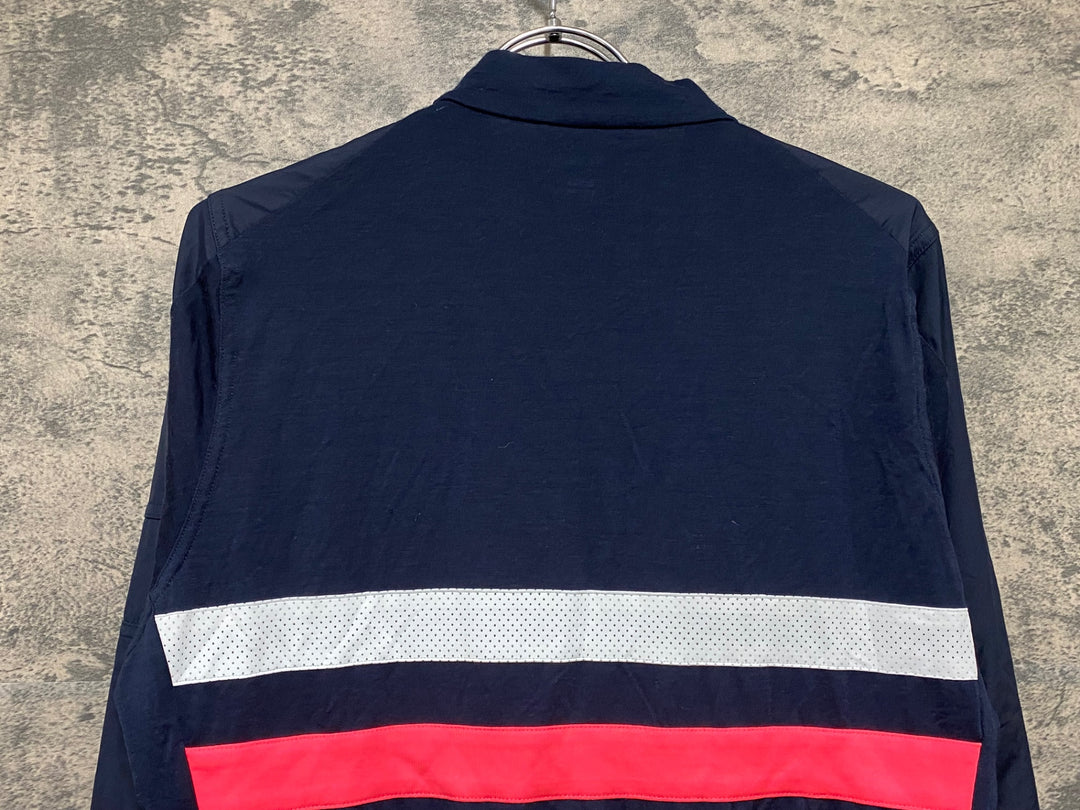 KE817 ラファ Rapha LONG SLEEVE WINDBLOCK JERSEY 長袖 サイクルジャージ L 濃紺