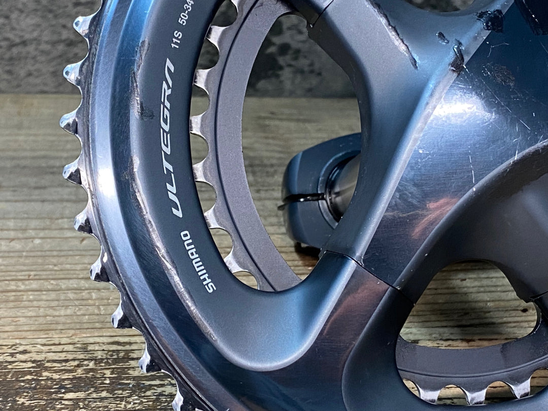 JO125 シマノ SHIMANO アルテグラ ULTEGRA FC-R8000 クランクセット 165mm 50/34T 11S リコール点検済み ※表面へこみ、タッチアップ跡あり