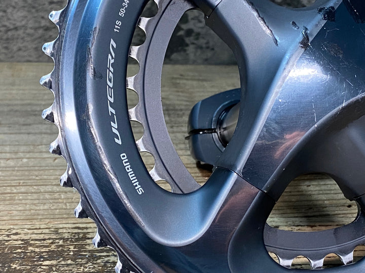 JO125 シマノ SHIMANO アルテグラ ULTEGRA FC-R8000 クランクセット 165mm 50/34T 11S リコール点検済み ※表面へこみ、タッチアップ跡あり