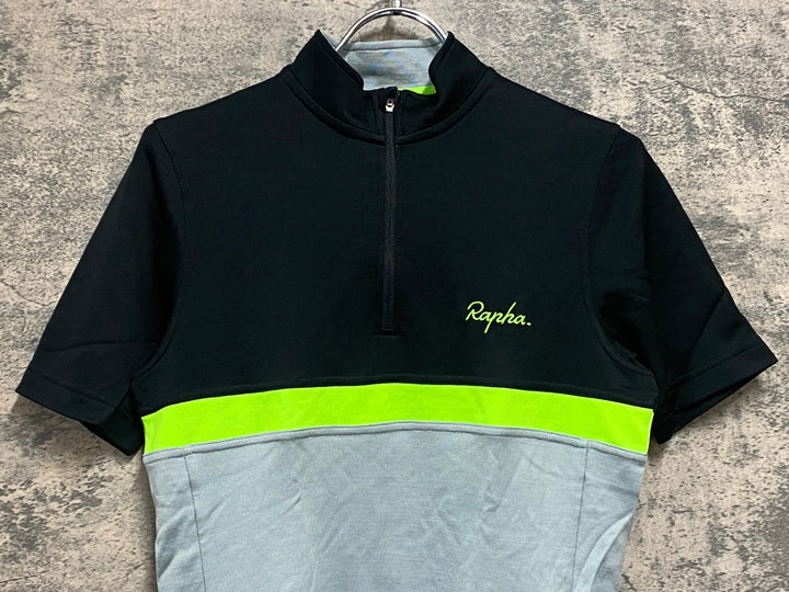 JV230 ラファ Rapha CLUB JERSEY 半袖 サイクルジャージ 黒 グレー S