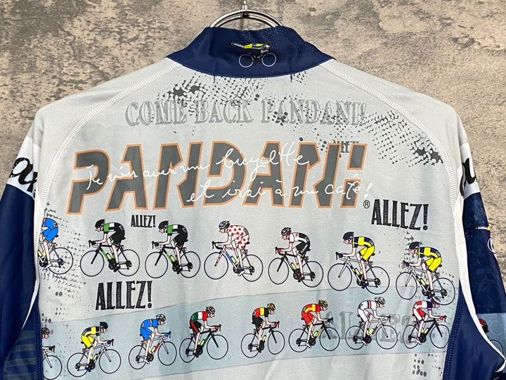 KM384 パンダーニ Pandani 長袖 サイクルジャージ グレー 紺 M 裏起毛
