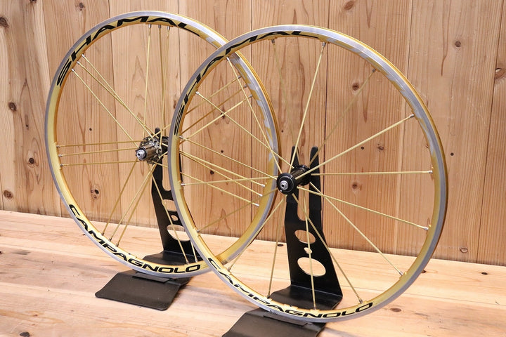 カンパニョーロ CAMPAGNOLO シャマル ウルトラ SHAMAL ULTRA GOLD アルミ クリンチャー ホイールセット カンパ11/12S ナローリム 15C 【芦屋店】