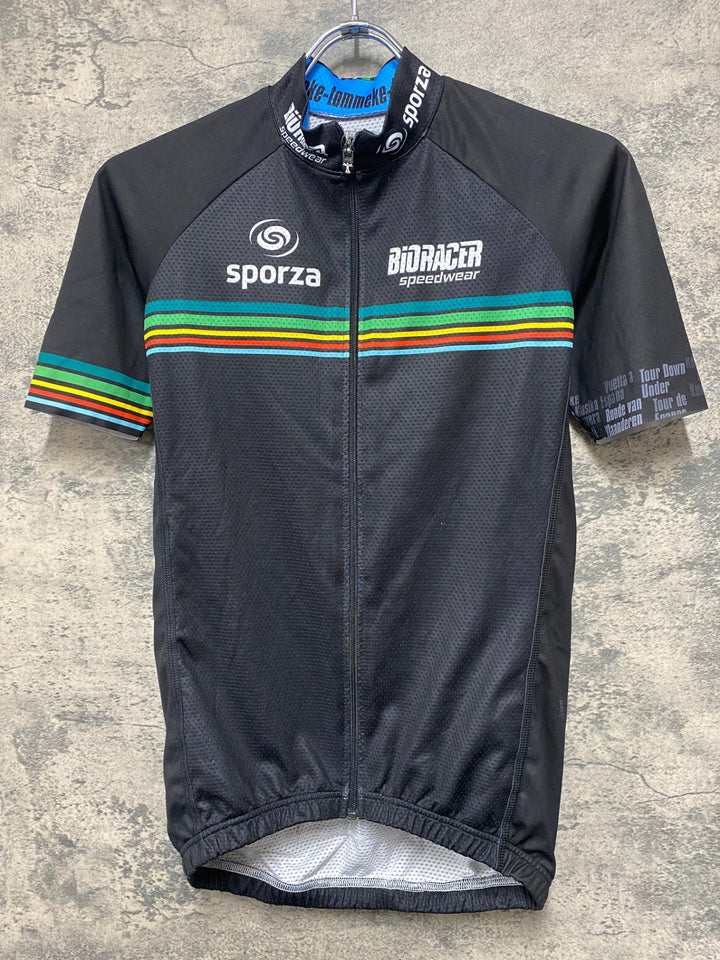 JH951 ビオレーサー BIORACER 半袖 サイクルジャージ 黒青 M