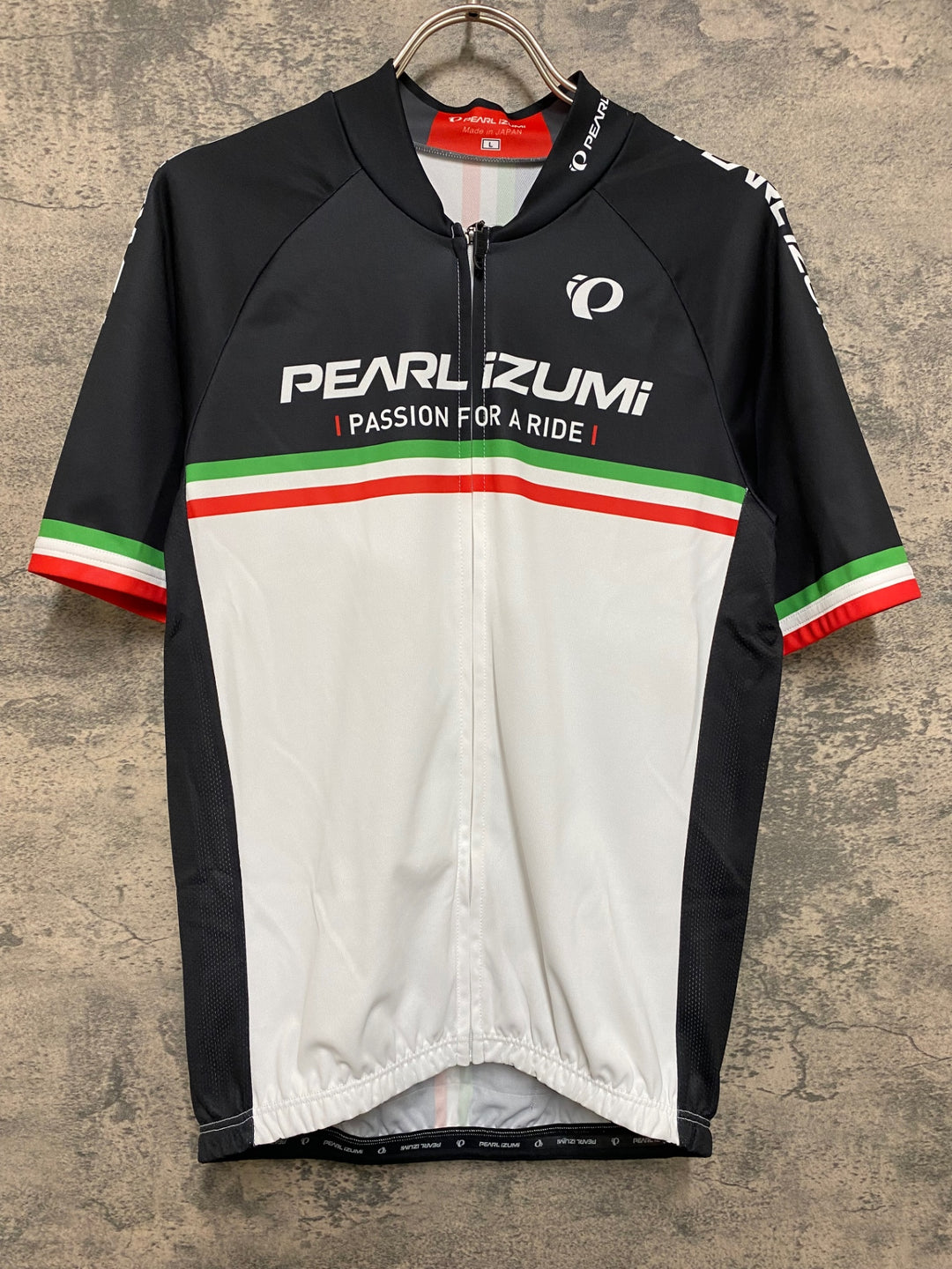 JN383 パールイズミ PEARL iZUMi 半袖 サイクルジャージ 黒 白 L
