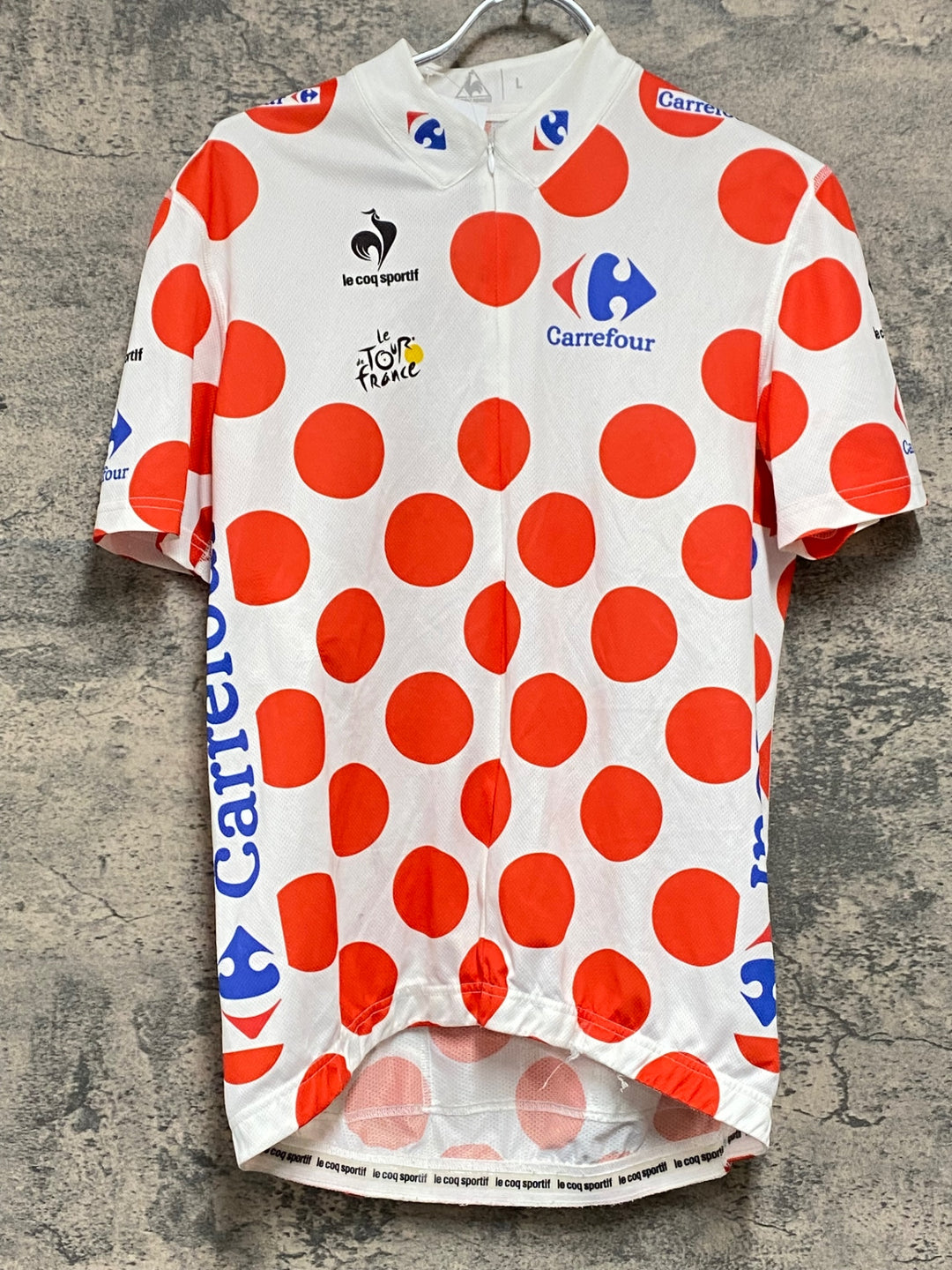 KB561 ルコックスポルティフ le coq sportif 半袖 サイクルジャージ 白赤 L