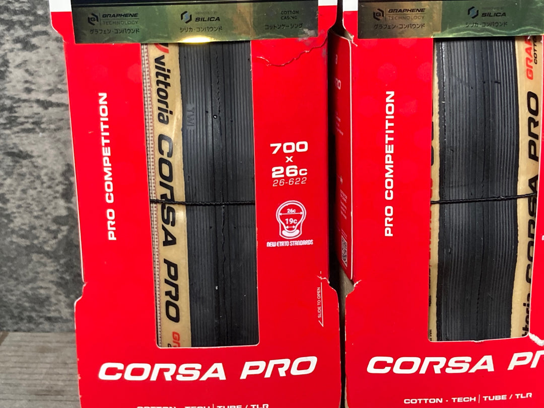 JX697 ヴィットリア vittoria CORSA PRO クリンチャータイヤ 26C 2本セット