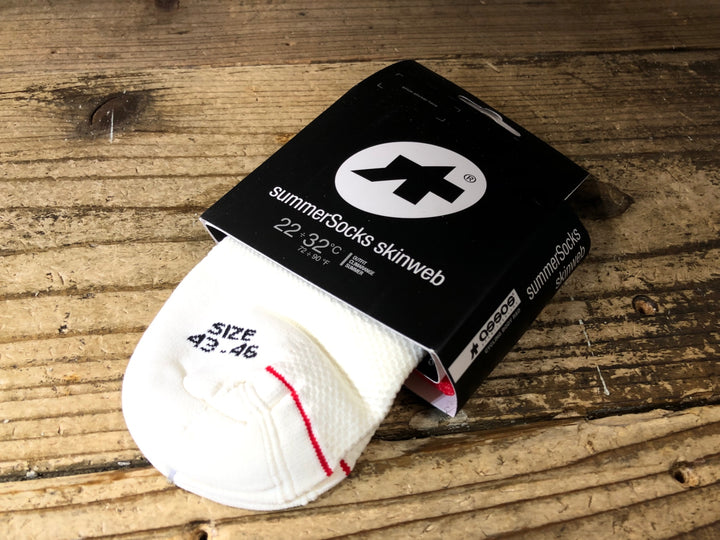 JQ207 アソス assos summerSocks skinweb サイクルソックス 白 2