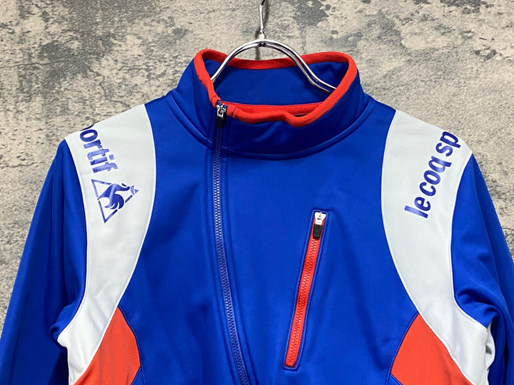 KA119 ルコックスポルティフ le coq sportif 長袖 サイクルジャケット 青 L 裏起毛