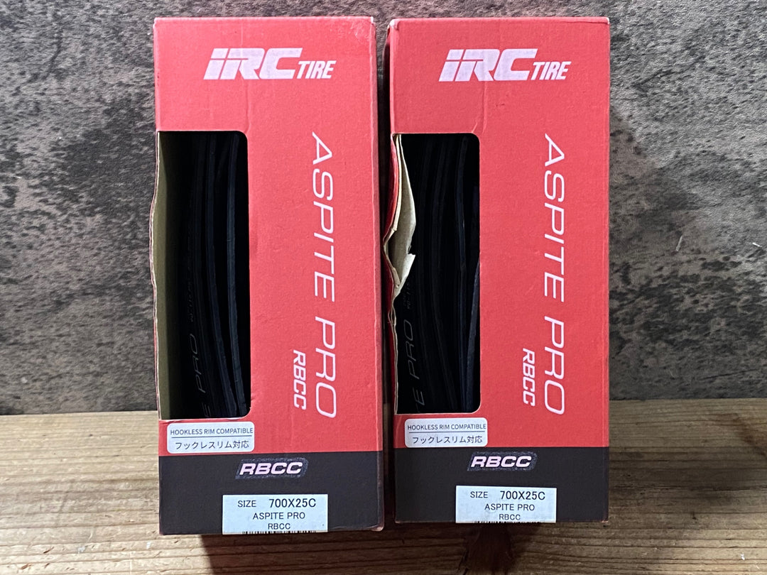 KH499 iRC TIRE ASPITE PRO RBCC タイヤ 700x25c 黒 2本セット フックレスリム対応