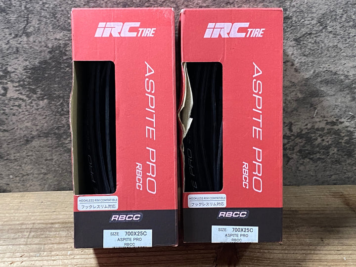 KH499 iRC TIRE ASPITE PRO RBCC タイヤ 700x25c 黒 2本セット フックレスリム対応