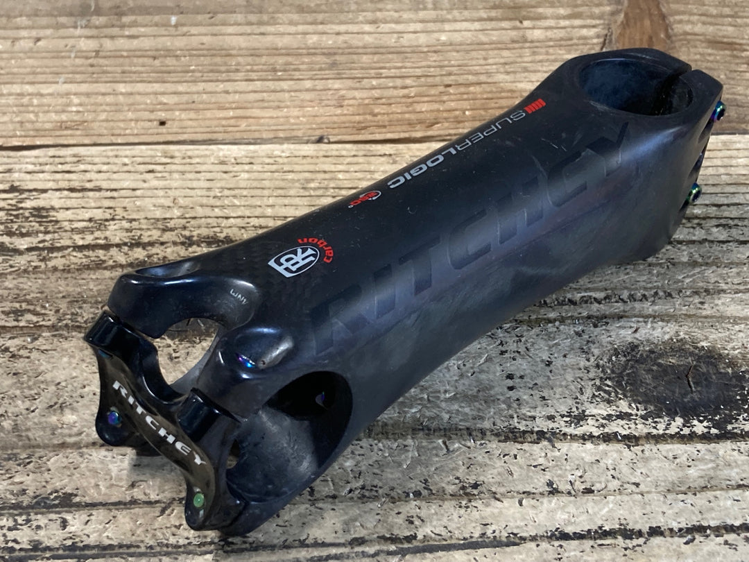 JP975 リッチー RITCHEY スーパーロジック SUPERLOGIC C260 カーボン ステム 130mm Φ31.8 OS ※ボルト非純正、クラックのためジャンク