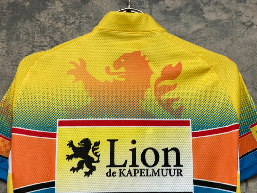 JO549 リオンドカペルミュール Lion de KAPELMUUR 半袖 サイクルジャージ 黄 オレンジ L 未使用