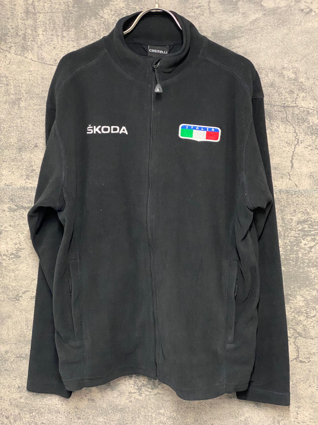 JV553 カステリ CASTELLI 長袖 ジャケット 黒 M 裏起毛 ITALIA Skoda