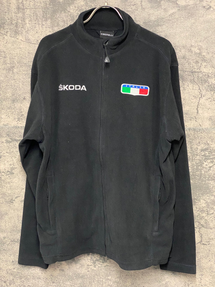 JV553 カステリ CASTELLI 長袖 ジャケット 黒 M 裏起毛 ITALIA Skoda