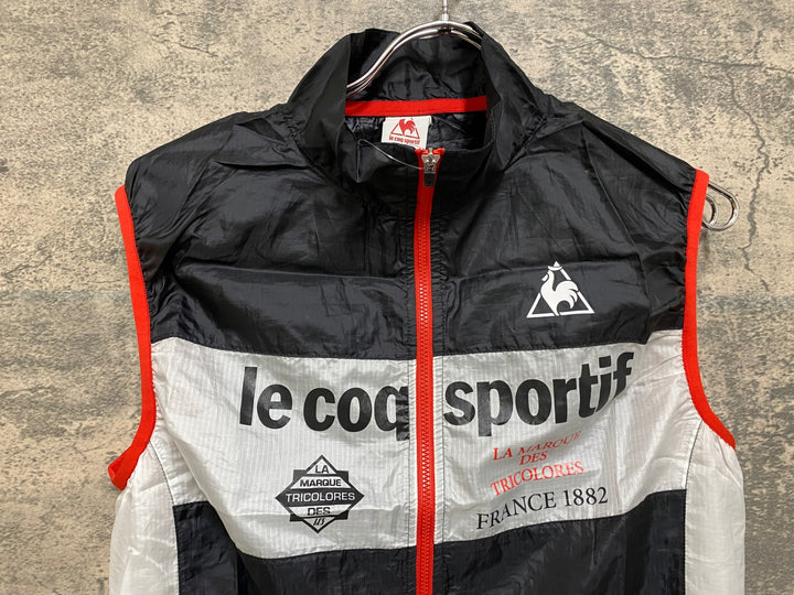 JR109 ルコックスポルティフ le coq sportif ジレ サイクルベスト 黒 白 O
