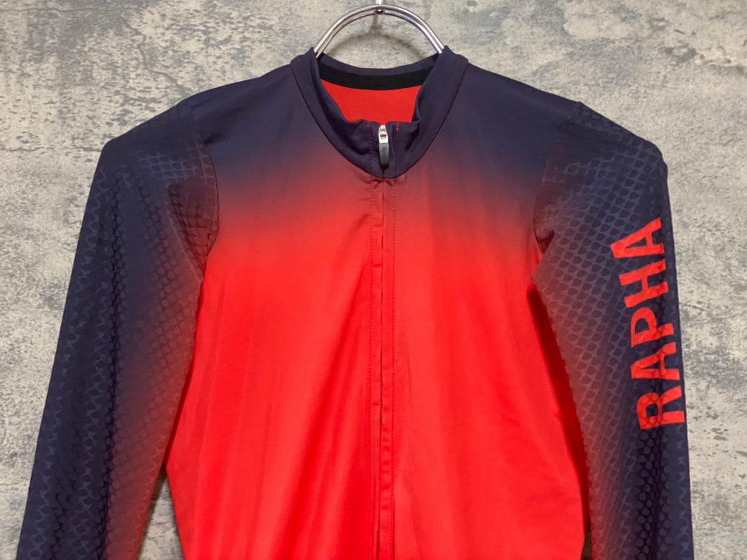 KE078 ラファ Rapha PRO TEAM LS AERO JERSEY 長袖 サイクルジャージ 赤 XS