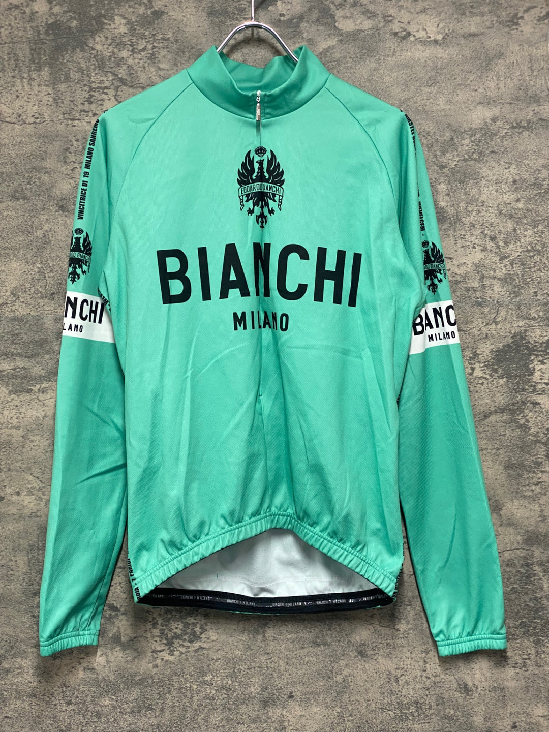 JT908 ビアンキ Bianchi 長袖 サイクルジャージ チェレステ L 裏起毛