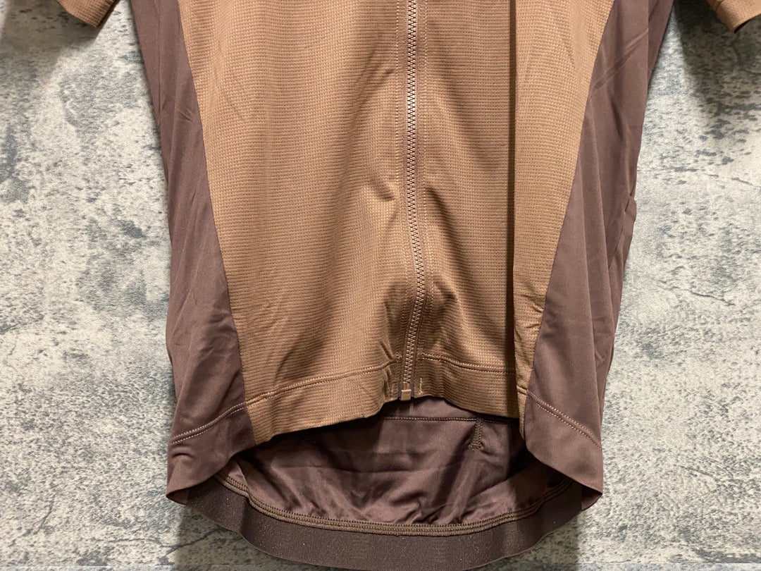 KP871 ラファ Rapha PRO TEAM TRAINING JERSEY 半袖 サイクルジャージ 茶 M