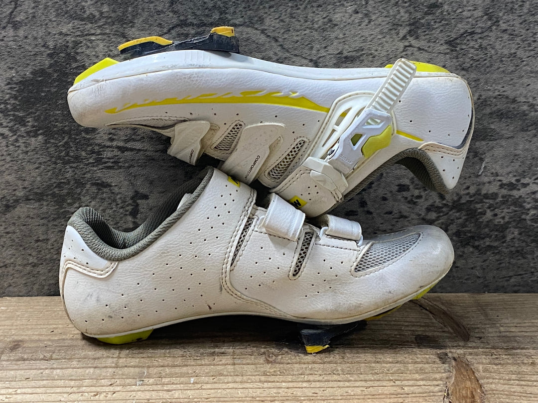 KO229 マヴィック MAVIC キシリウム KSYRIUM ELITE ビンディングシューズ 白 3穴 EU37 1/3 ※汚れ