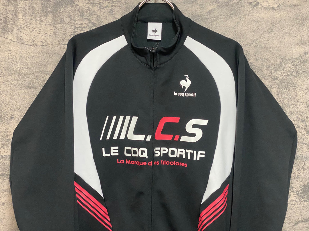 JP148 ルコックスポルティフ le coq sportif 長袖 サイクルジャージ 黒 白 M 裏起毛