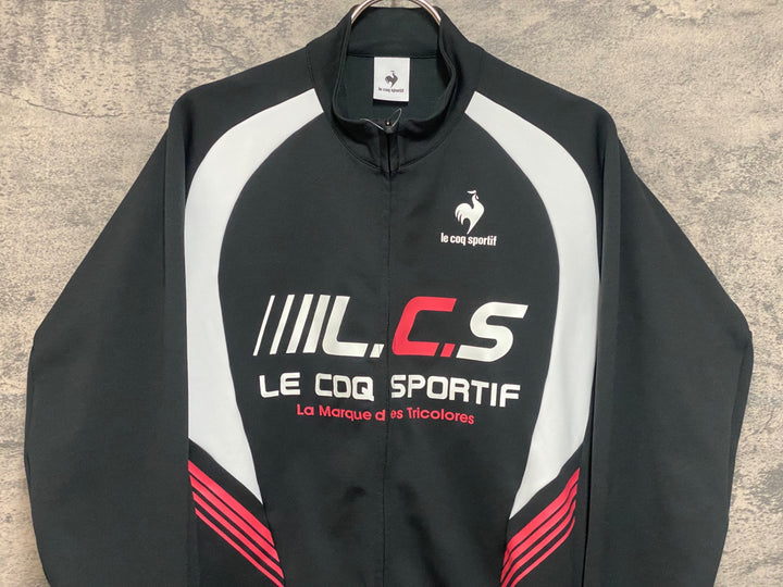 JP148 ルコックスポルティフ le coq sportif 長袖 サイクルジャージ 黒 白 M 裏起毛