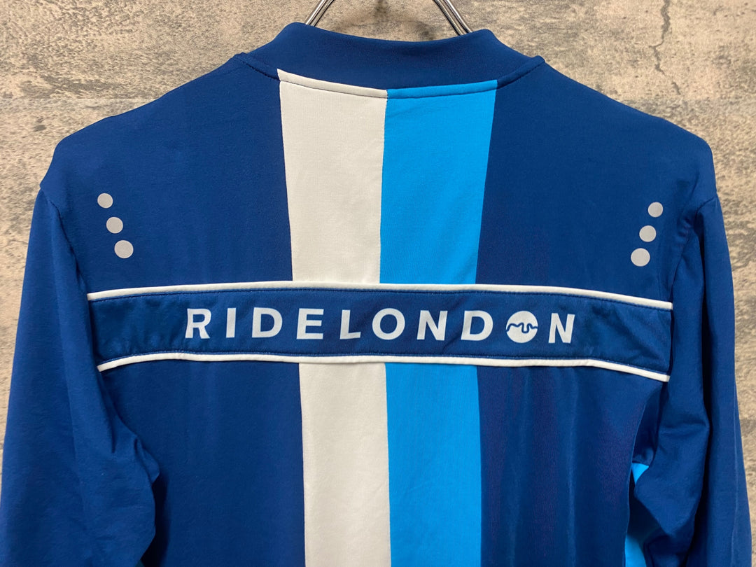 JE649 ライドロンドン RIDELONDON 長袖 サイクルジャージ 青 S 裏起毛 公式ジャージ