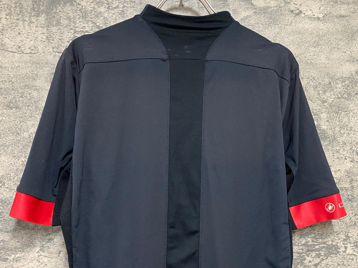 KB218 カステリ CASTELLI 半袖 サイクルジャージ 黒赤 XL