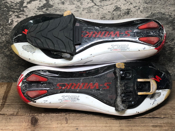JP025 スペシャライズド SPECIALIZED S-WORKS RD ビンディングシューズ 3穴 BOA 白 赤 EU42