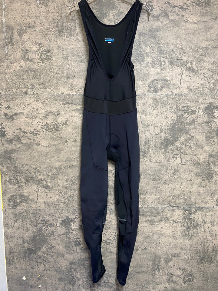 JR667 シマノ SHIMANO ビブタイツ 黒 L 裏起毛 防風