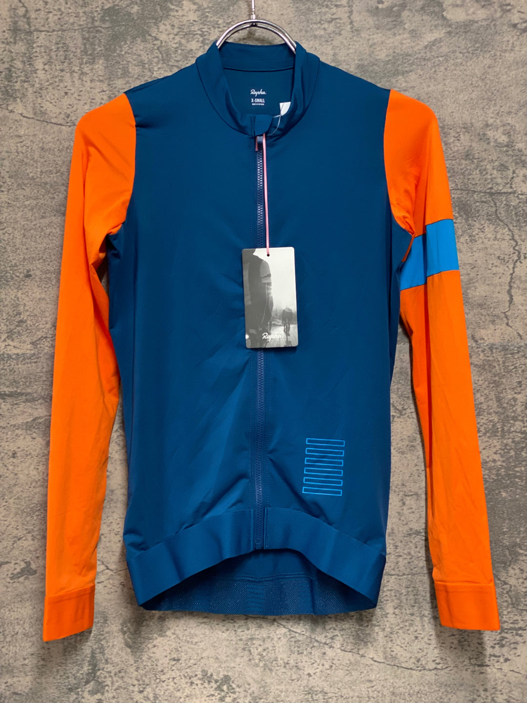 JE246 ラファ Rapha PRO TEAM LONG SLEEVE TRAINING JERSEY 長袖 サイクルジャージ ブルー オレンジ XS