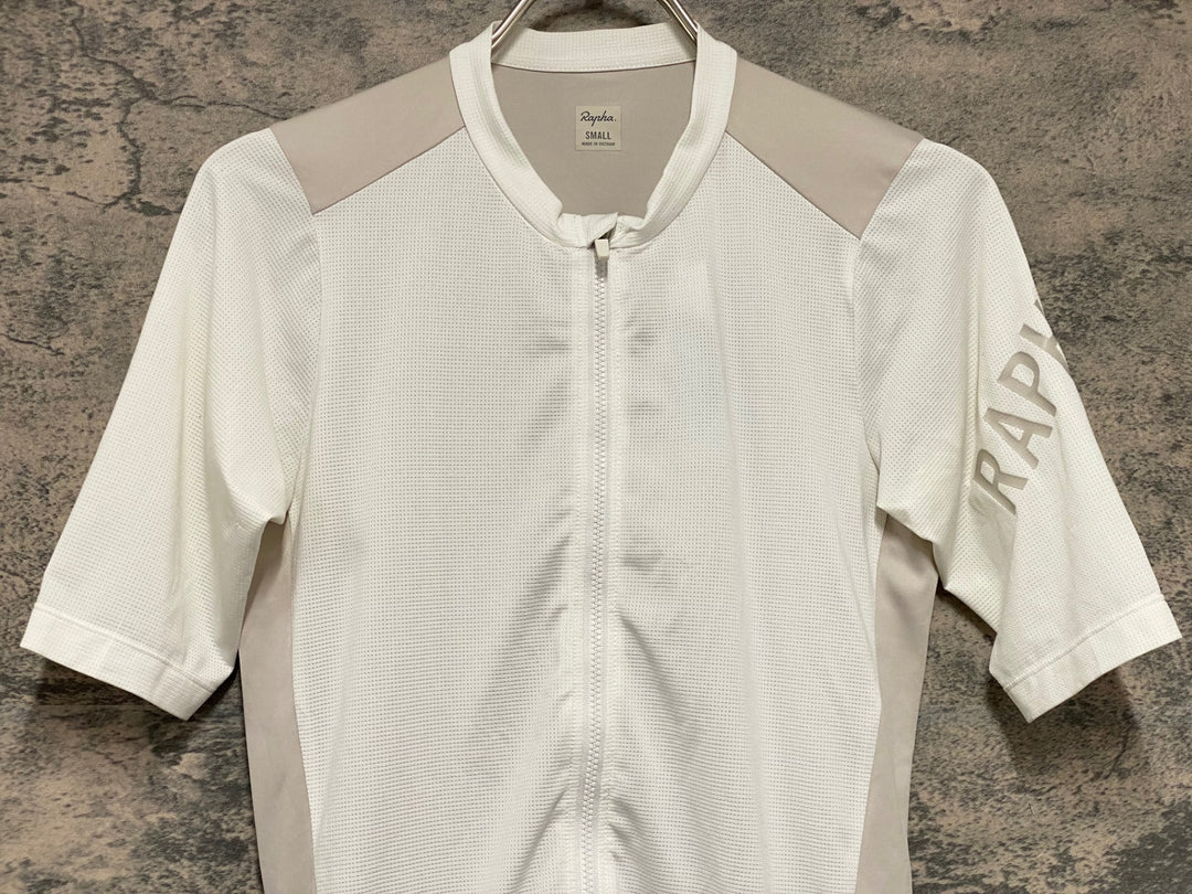 KM416 ラファ Rapha MENS PRO TEAM JERSEY 半袖 サイクルジャージ 白 ベージュ S