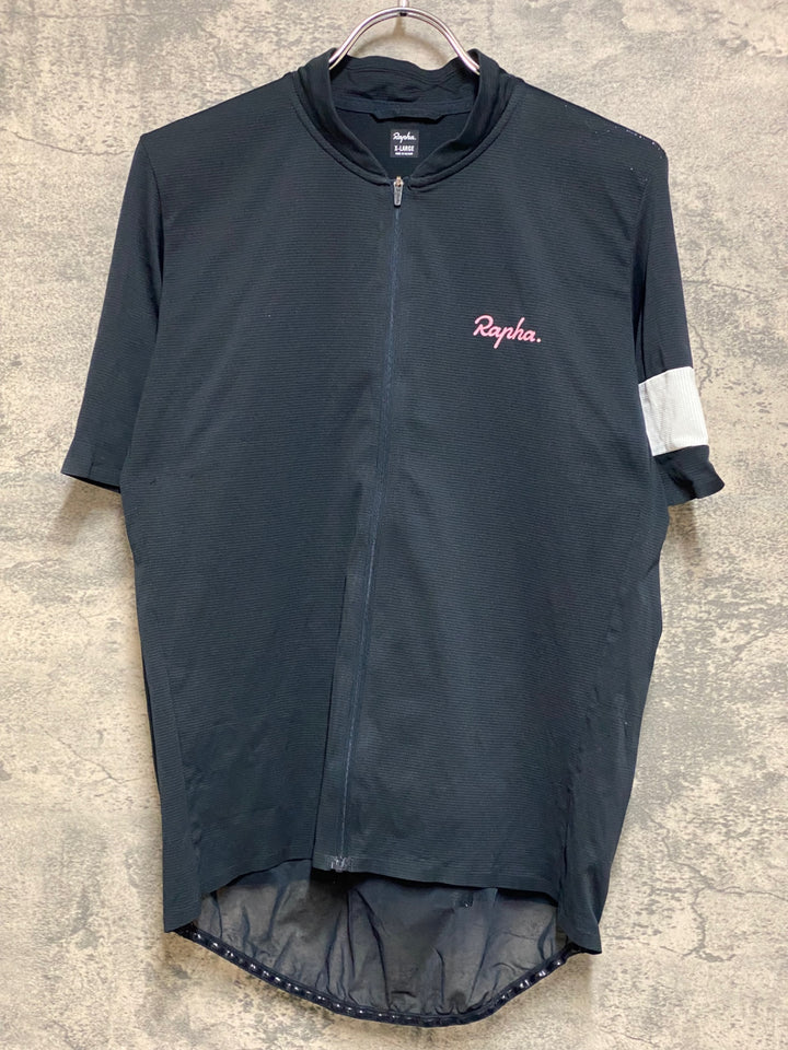 KE819 ラファ Rapha CLASSIC FRYWEIGHT JERSEY 半袖 サイクルジャージ 黒 XL ※裾ゴム伸び