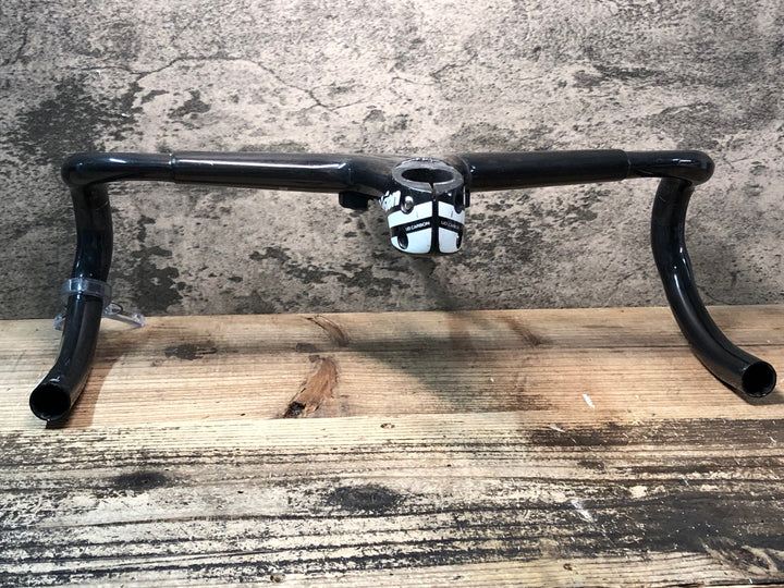 JK950 ヴィジョン Vision メトロン METRON 6D カーボン ドロップハンドル 420mm 110mm マウント付※コラムキャップ欠品、クラックの疑いあるためジャンク