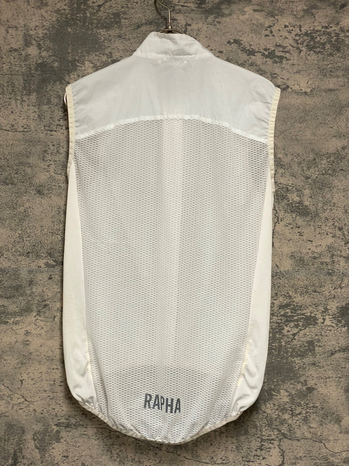KG524 ラファ Rapha ジレ サイクルベスト 白 S ※チャック取手破損