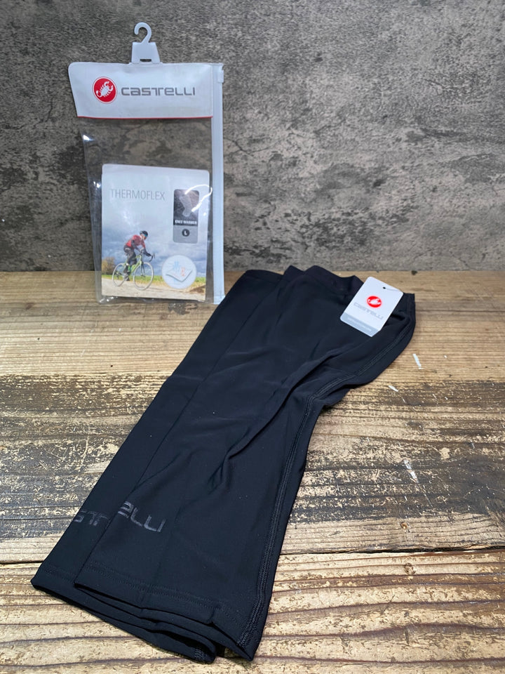 JE741 カステリ castelli レッグウォーマー THERMOFLEX Lサイズ 黒 裏起毛 未使用