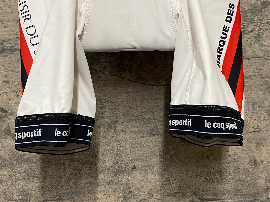 KG629 ルコックスポルティフ le coq sportif ビブショーツ 白 S 汚れアリ