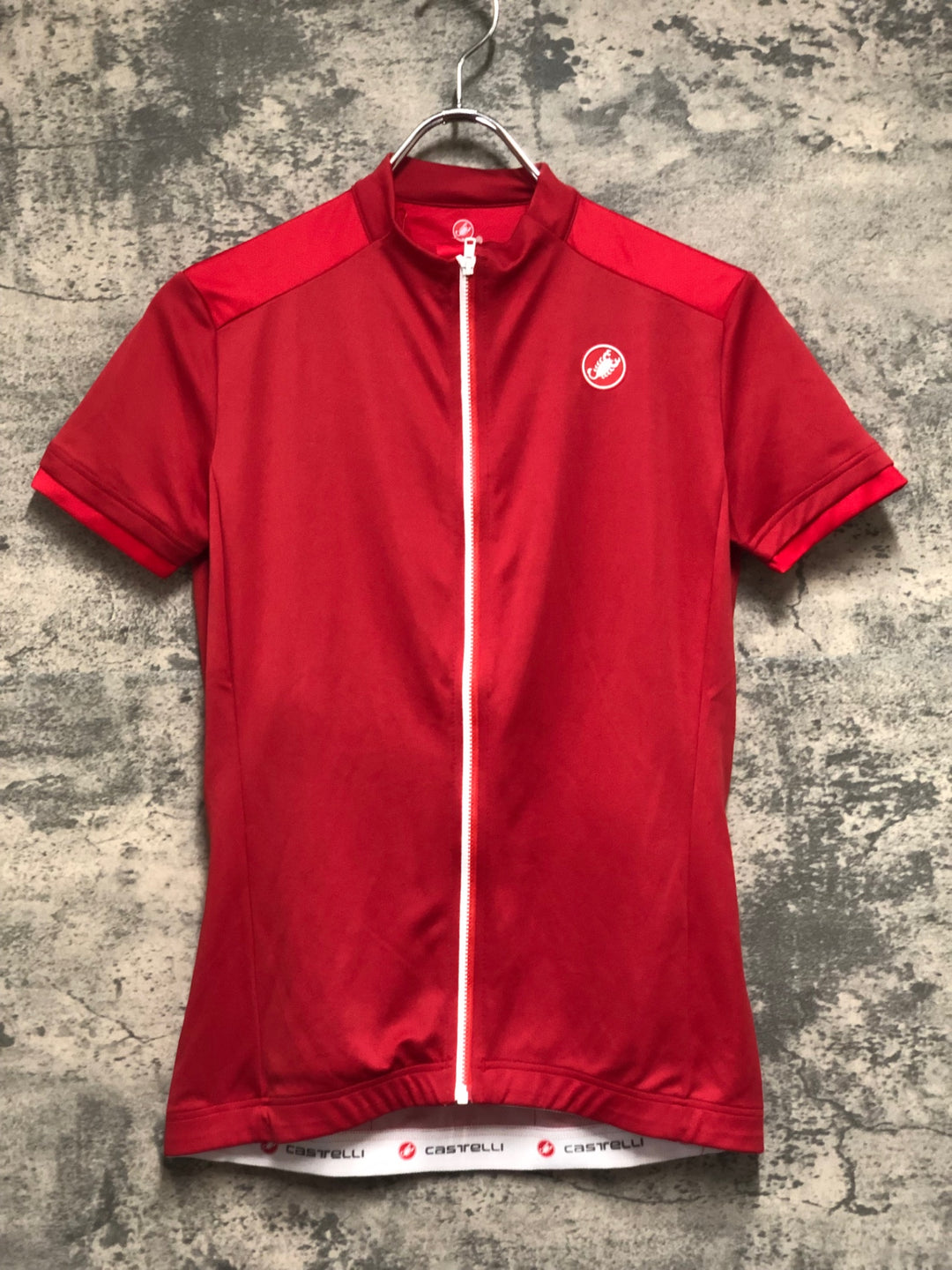 KP591 カステリ CASTELLI 半袖 サイクルジャージ 赤 レディース M