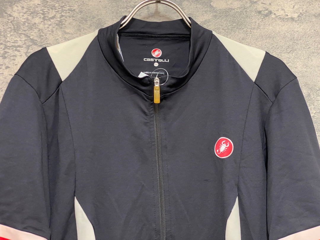 JN603 カステリ castelli 半袖サイクルジャージ 黒白 XXXL 色移り 黄ばみ