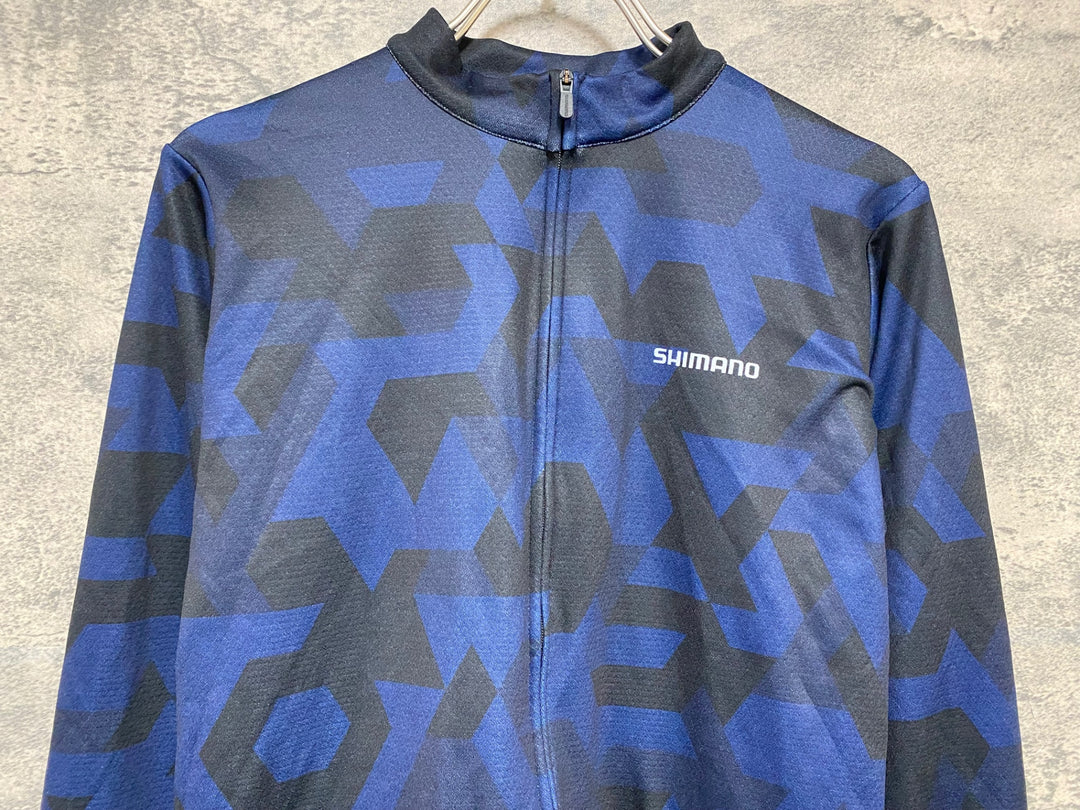 KB150 シマノ SHIMANO 長袖 サイクルジャージ 紺 M 裏起毛