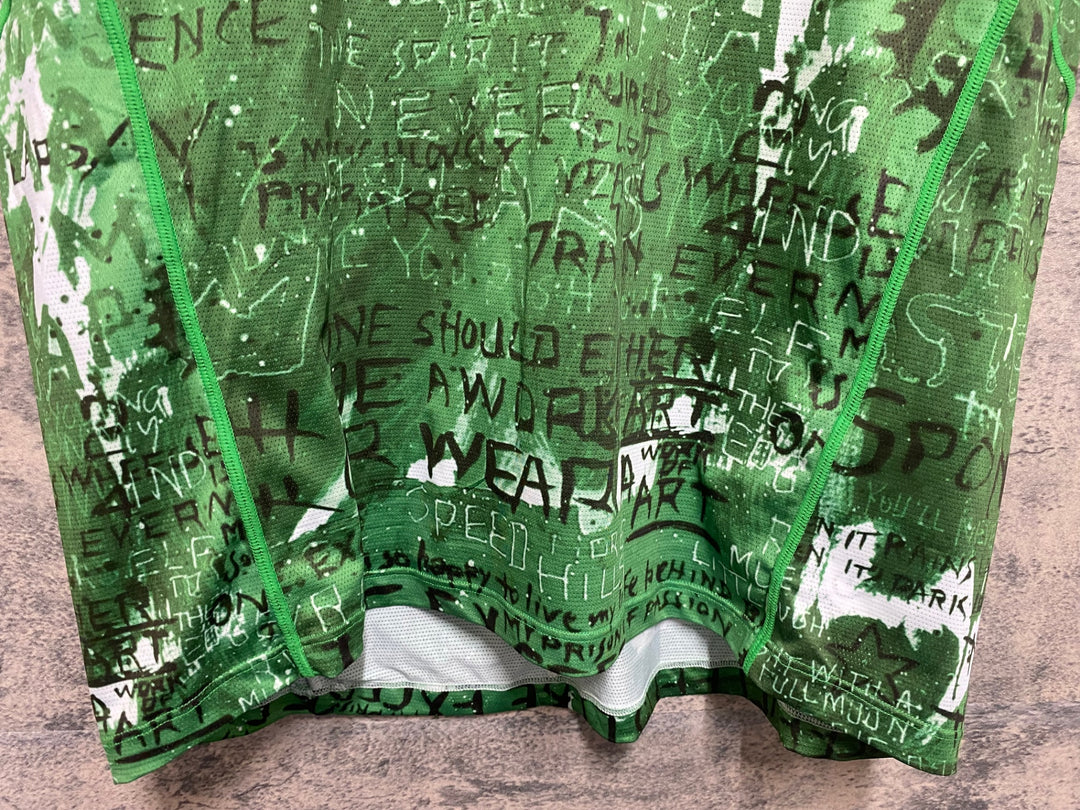 JS503 サイコロジー CYCLOGY MTB 半袖 ドライ Tシャツ 緑 柄 S