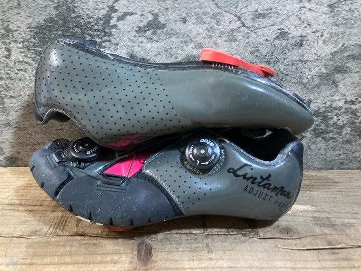 KG430 リンタマン Lintaman アジャストロードプロ ADJUST ROAD PRO ビンディングシューズ グレーピンク EU38 3穴